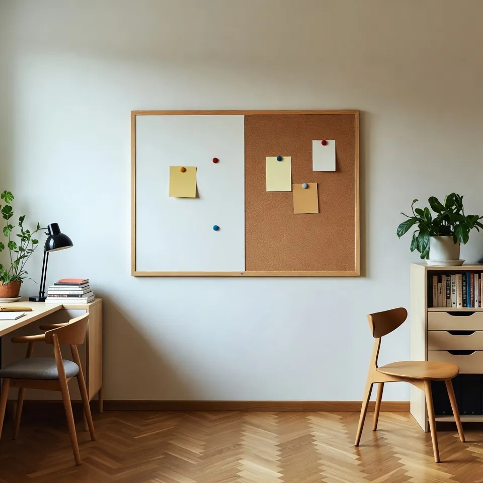 Toptabule.sk Kombinovaná tabuľa biela v drevenom ráme + 6 farieb rámu 60x40 cm