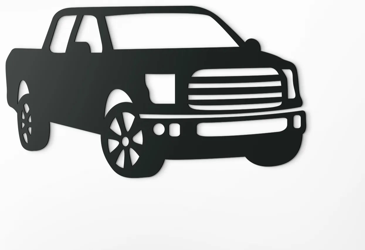 drevko Drevená nálepka do detskej izby Pick-up Rozmer obrazu: 25,5 x 44,5 cm, Farba dekorácie: Čierna