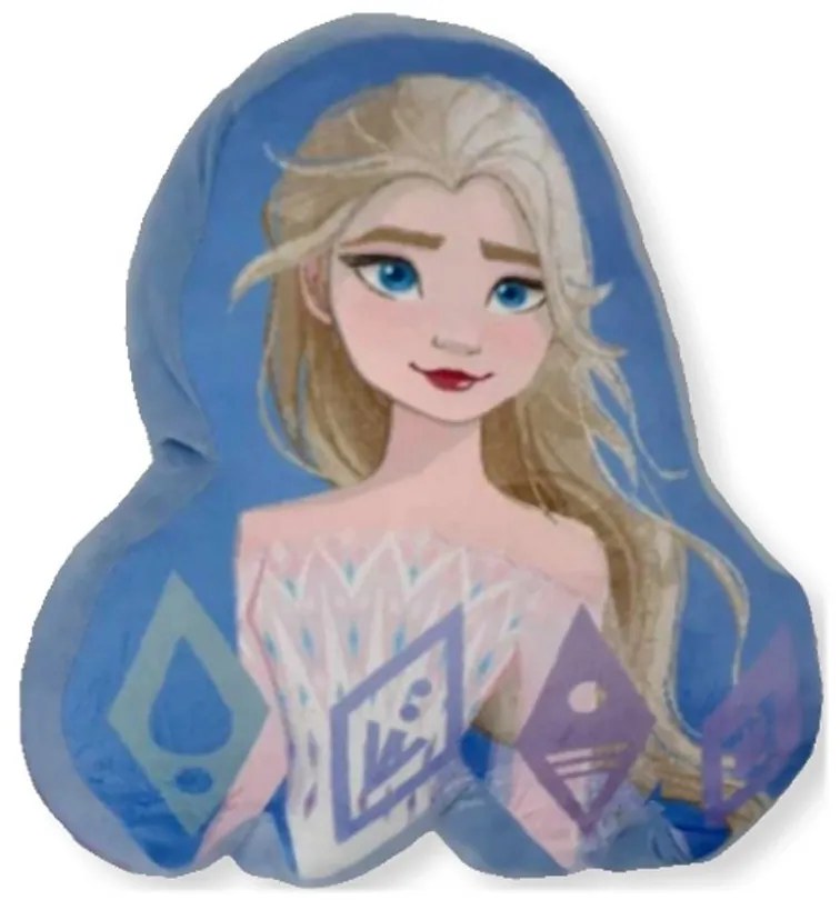 Tvarovaný 3D vankúš Ľadové kráľovstvo II - Frozen II - motív Elsa - 36 x 32 cm