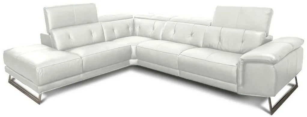Kožená sedacia súprava SIENA, Ľavá, biela (macadamia-optic-white)