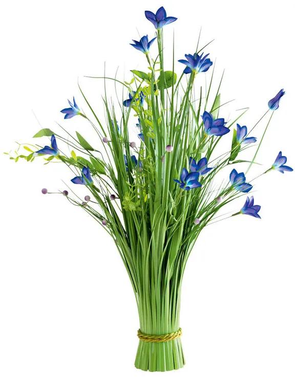 Okrasná tráva zväzok modré kvety 70 cm