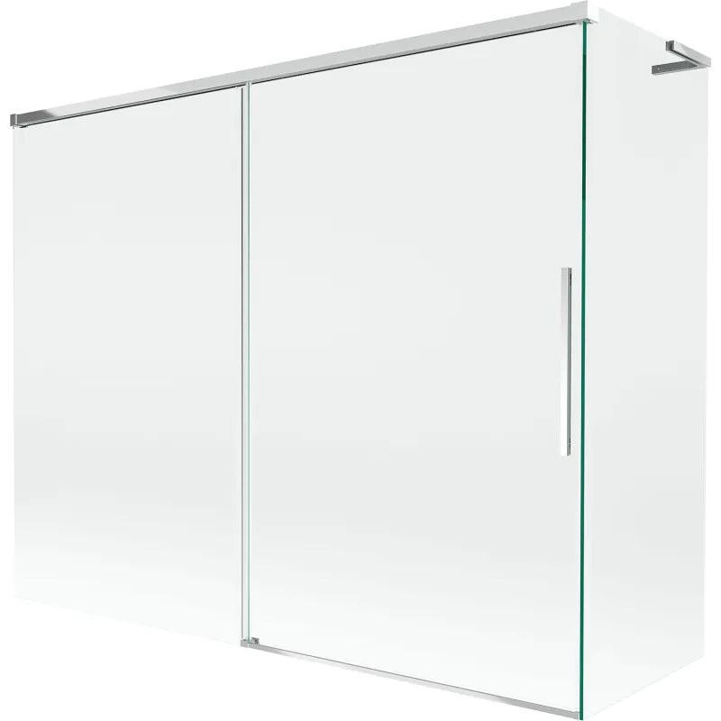 Mexen Rox, L posuvná 2-krídlová vaňová zástena 190 + 80 x 150 cm, 8mm číre sklo, chrómový profil, 8C9L-190-080-01-00