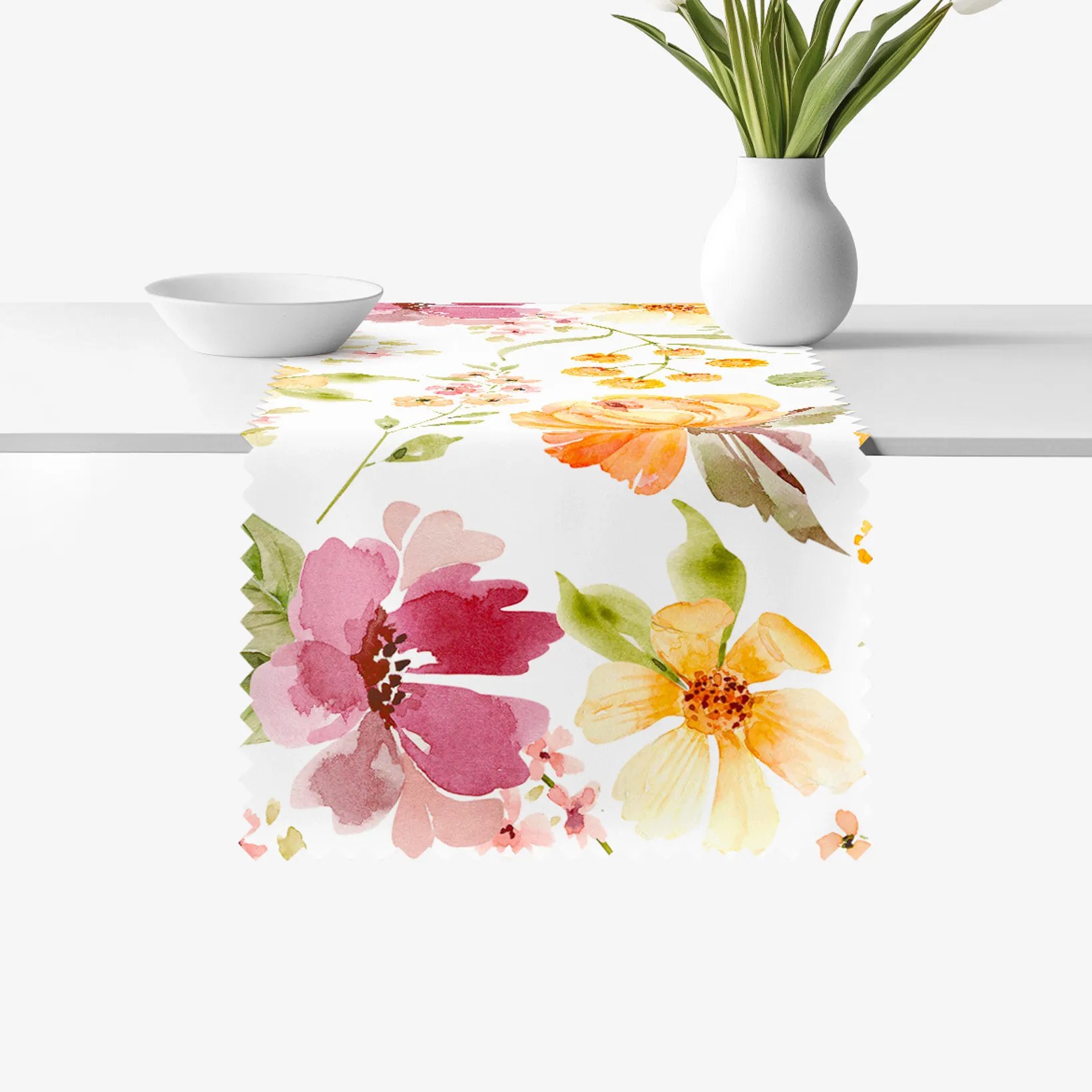Goldea behúň na stôl teflónový - kvety ibišteka 20x120 cm