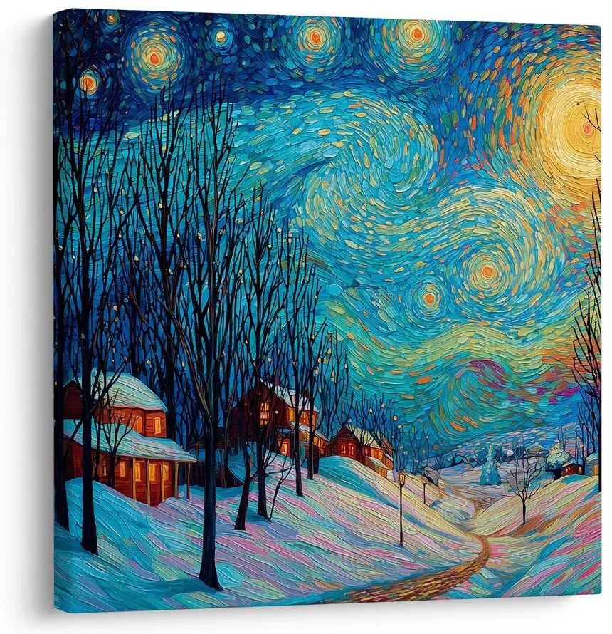 Vianočný obraz sviatočná nočná krajina