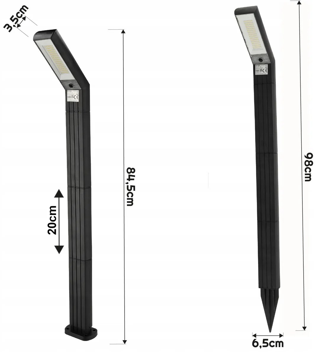 BERGE Solárny záhradný stĺpik, zatĺkaný, IP44 - 4000K