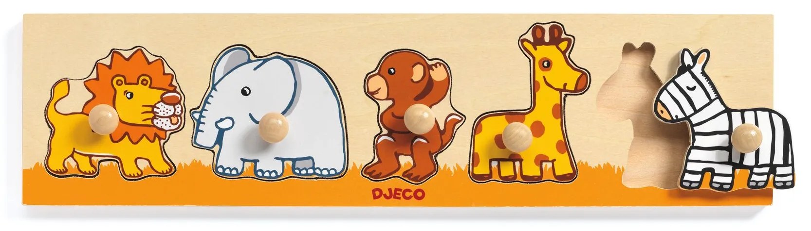 Drevené vkladacie puzzle - Zvieratá zo savany