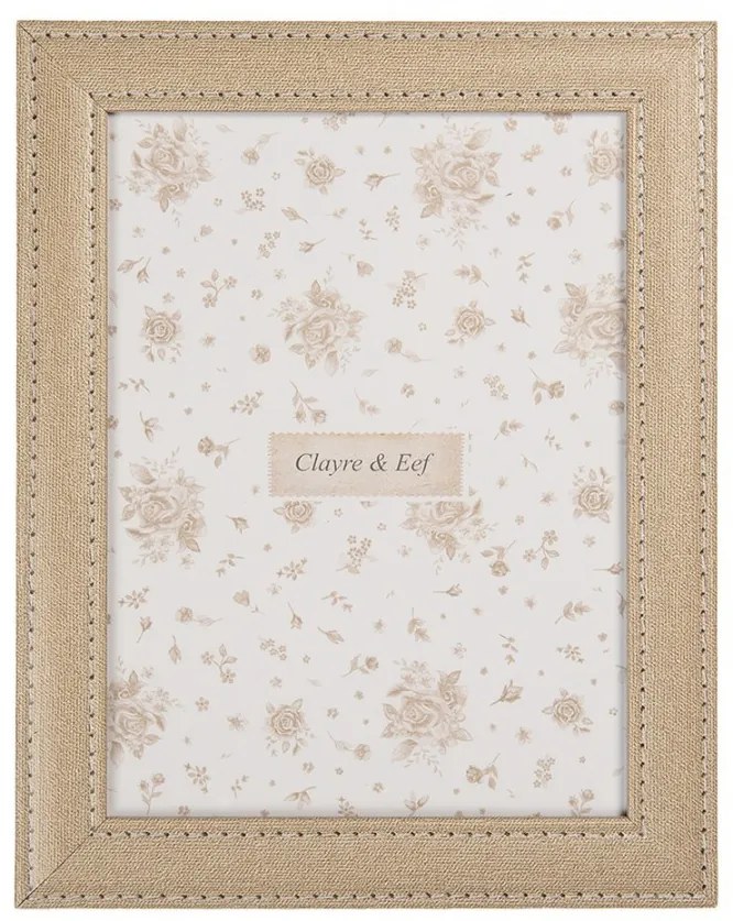 Béžový fotorámik s obšitým okrajom M - 17*1*22 cm / 13*18 cm