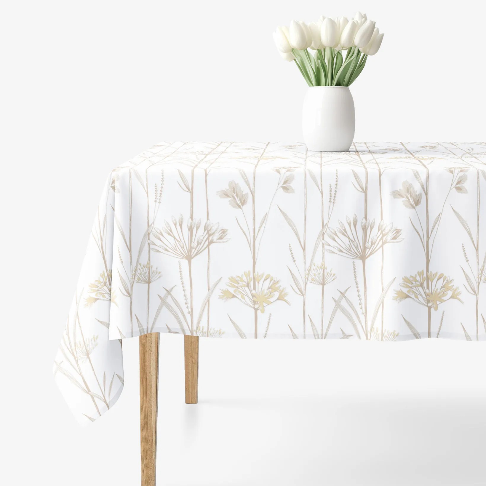 Goldea hranatý obrus 100% bavlnené plátno - okrasné rastliny 80 x 80 cm