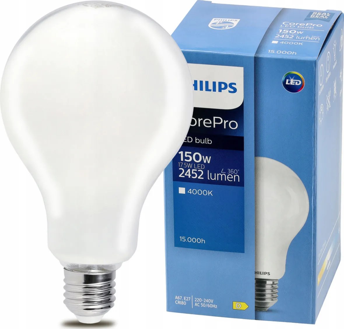 LED žiarovka Philips E27 - 17,5 W - 2452lm - 4000k Corepro Premium