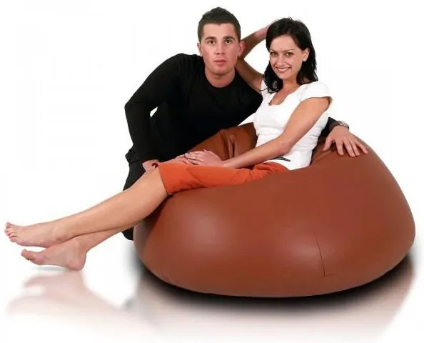 INTERMEDIC SK - Sedací vak Relax 110x70 cm | kreslo na oddych z ekokože alebo polyesteru, 300 l Farba: E12 - Hnedá svetlá (Ekokoža)