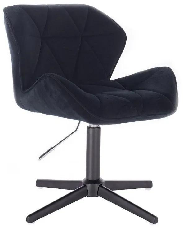 LuxuryForm DESIGN Stolička MILANO VELUR na čiernom kríži - čierna