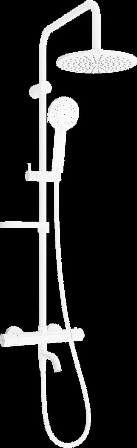 Mexen X40 sprchový set s hornou hlavicou 22 cm s termostatickou vaňovou batériou Kai, biela, 779004091-20