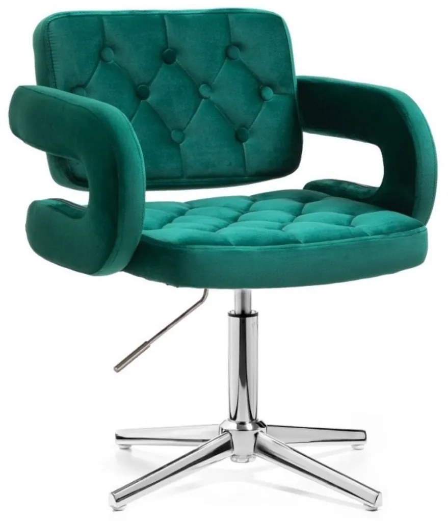 LuxuryForm DESIGN Kreslo ADRIA VELUR na striebornom kríži - zelené