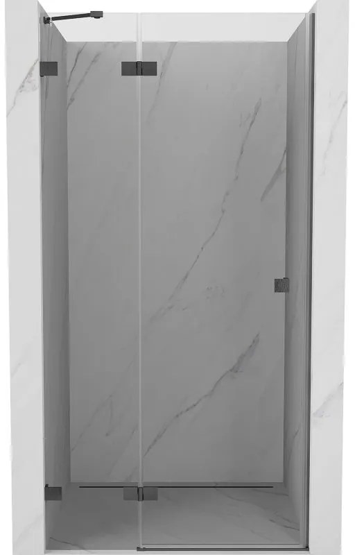 Mexen, Mexen Lunar výklopné sprchové dvere ľavé 115 cm, priehľadné, pištoľovo sivá kartáčovaná - 834-115-000-66-00-L