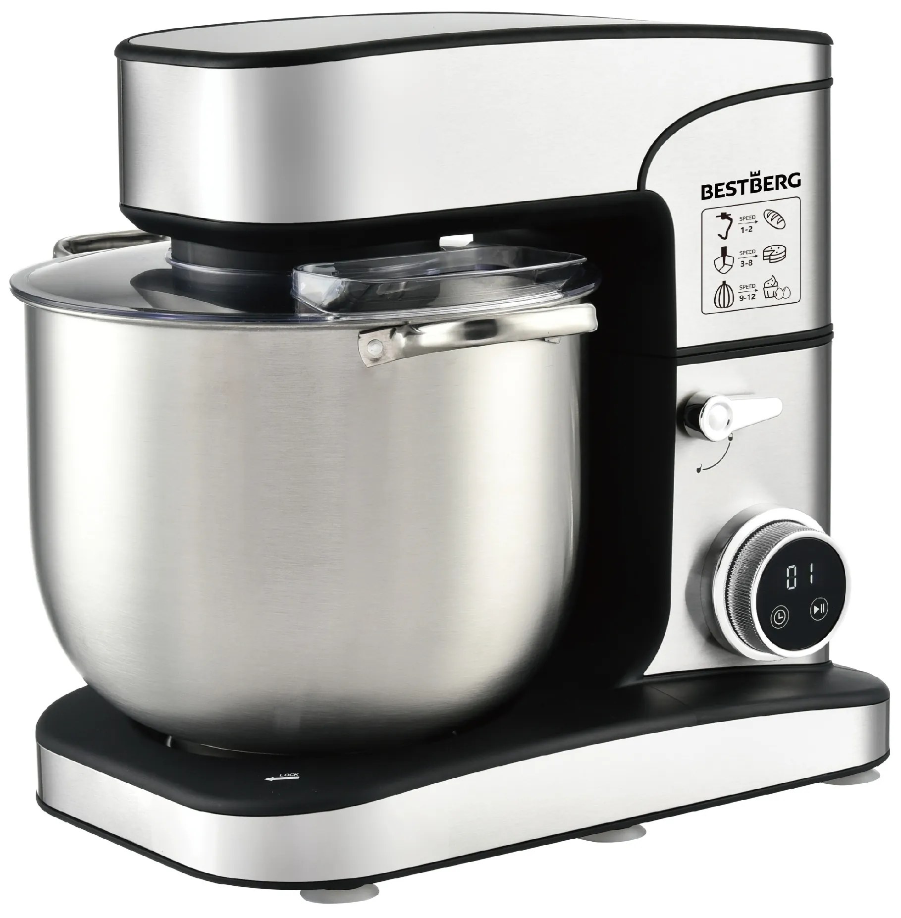 Profesionálny kuchynský robot BestBerg BBR-P3500S / 3500 W / 16 l / 12 rýchlostí