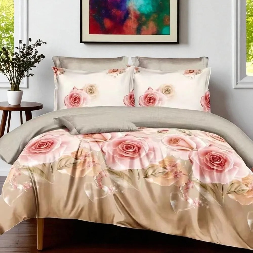 Obliečky GERAN PINK ROSES 7-dielna sada 140x200 cm