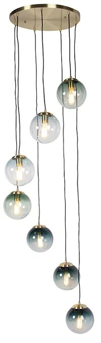 Inteligentné závesné svietidlo mosadz 7-žiarovkové vrátane Wifi ST64 - Pallon