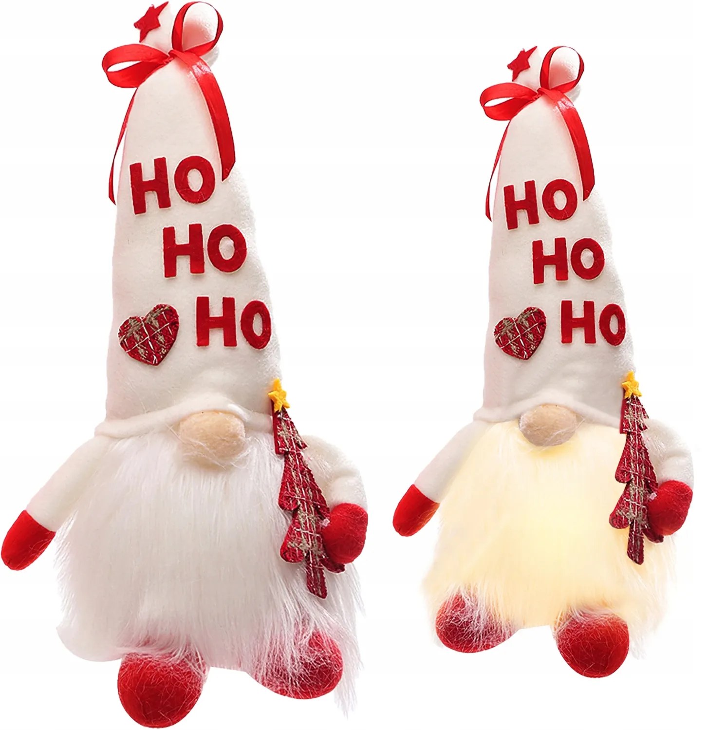 Vianočný LED škriatok 36 cm - "HO HO HO"