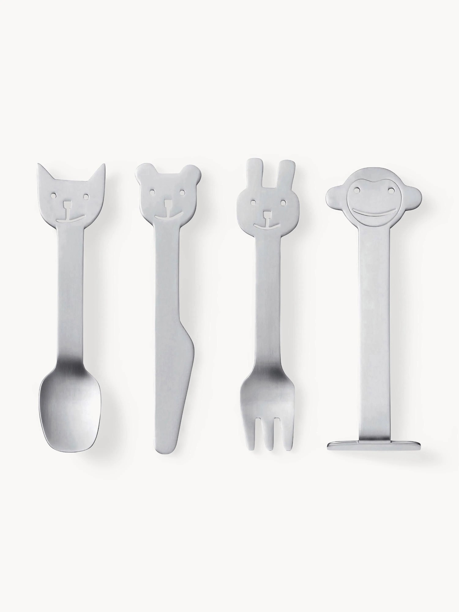 Matná leštená súprava detského príboru Animal Friends, 4 ks