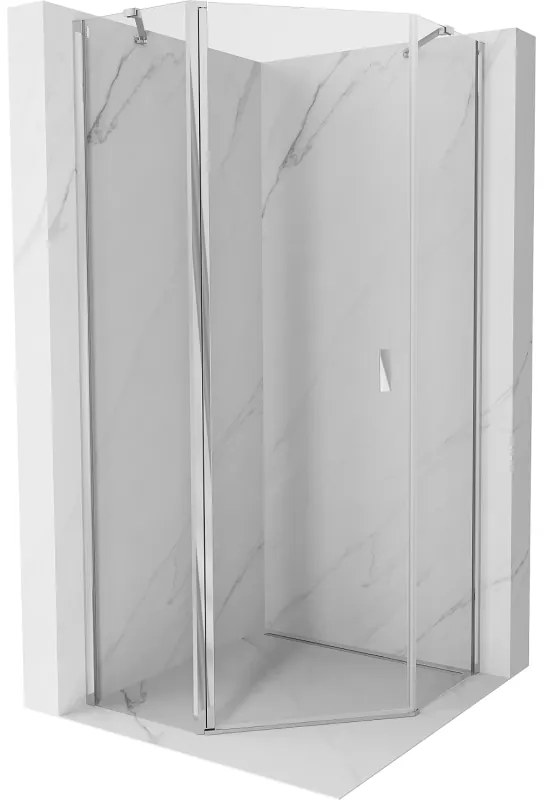Mexen Mist, päťuholníkový sprchový kút výklopný 80 x 80 cm, číre sklo, chrómový profil, 8A8-080-080-01-00