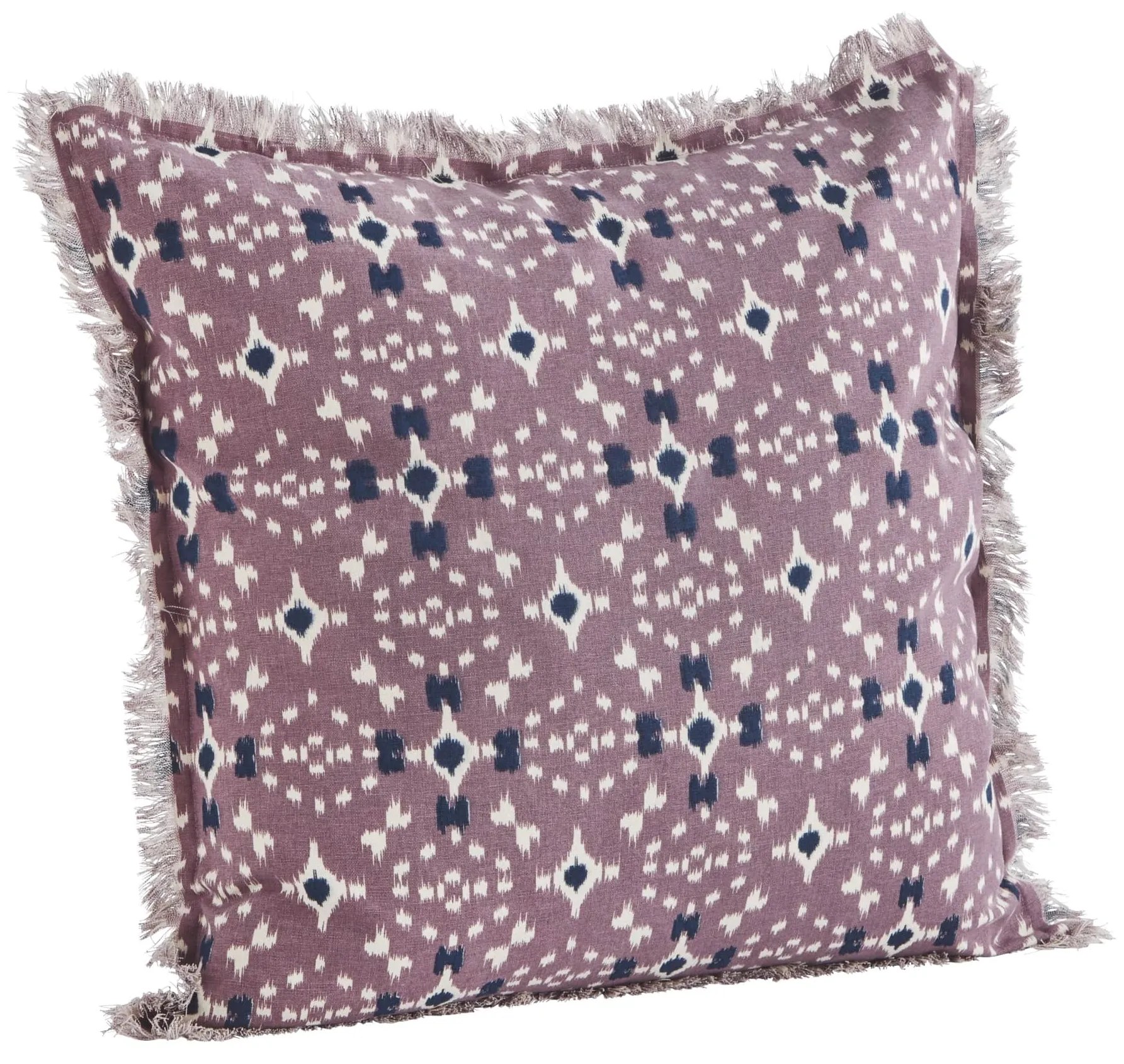 MADAM STOLTZ Bavlnený poťah na vankúš Dusty lilac/White/Blue 50 × 50 cm