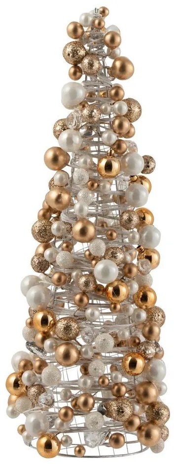 Medeno-krémový perličkový stromček Baubles - Ø 18*45 cm