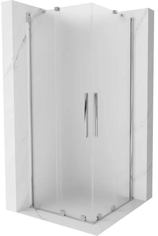 Mexen Velar Duo, sprchový kút s posuvnými dverami 90 x 90 cm, 8mm sklo námraza, chrómová, 871-090-090-32-01