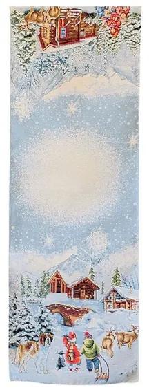 Gobelínový obrus Zimná krajinka 45x140 cm