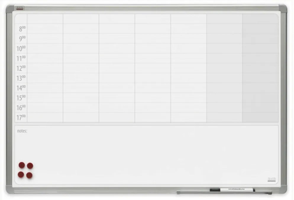 Toptabule.sk Týždenná plánovacia tabuľa 90x60 cm