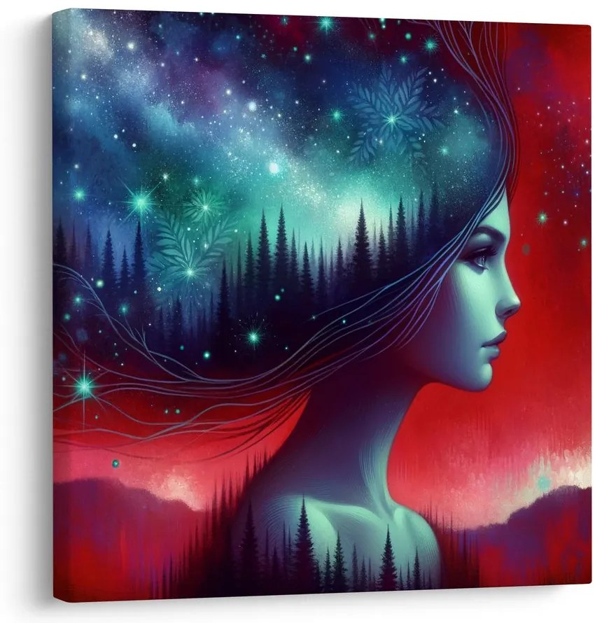 Obraz snová galaxia a silueta