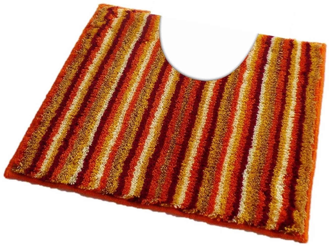 ROUTNER Kúpeľňová predložka PESCINA Oranžovožltá 10604 - Oranžovožltá / 50 x 50 cm WC s výkrojom 10604