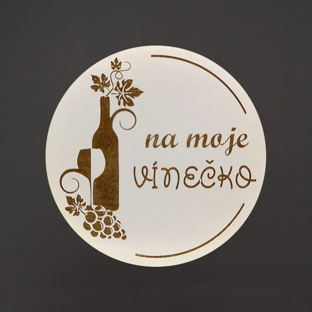 AMADEA Drevený podtácok okrúhly Víno text 