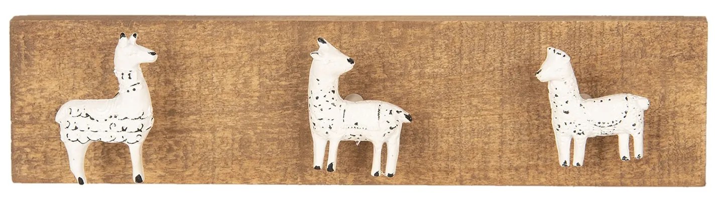 Nástenný vešiak biela lama s patinou - 30*4*7 cm Nástenný vešiak biela lama s patinou - 30*4*7 cm