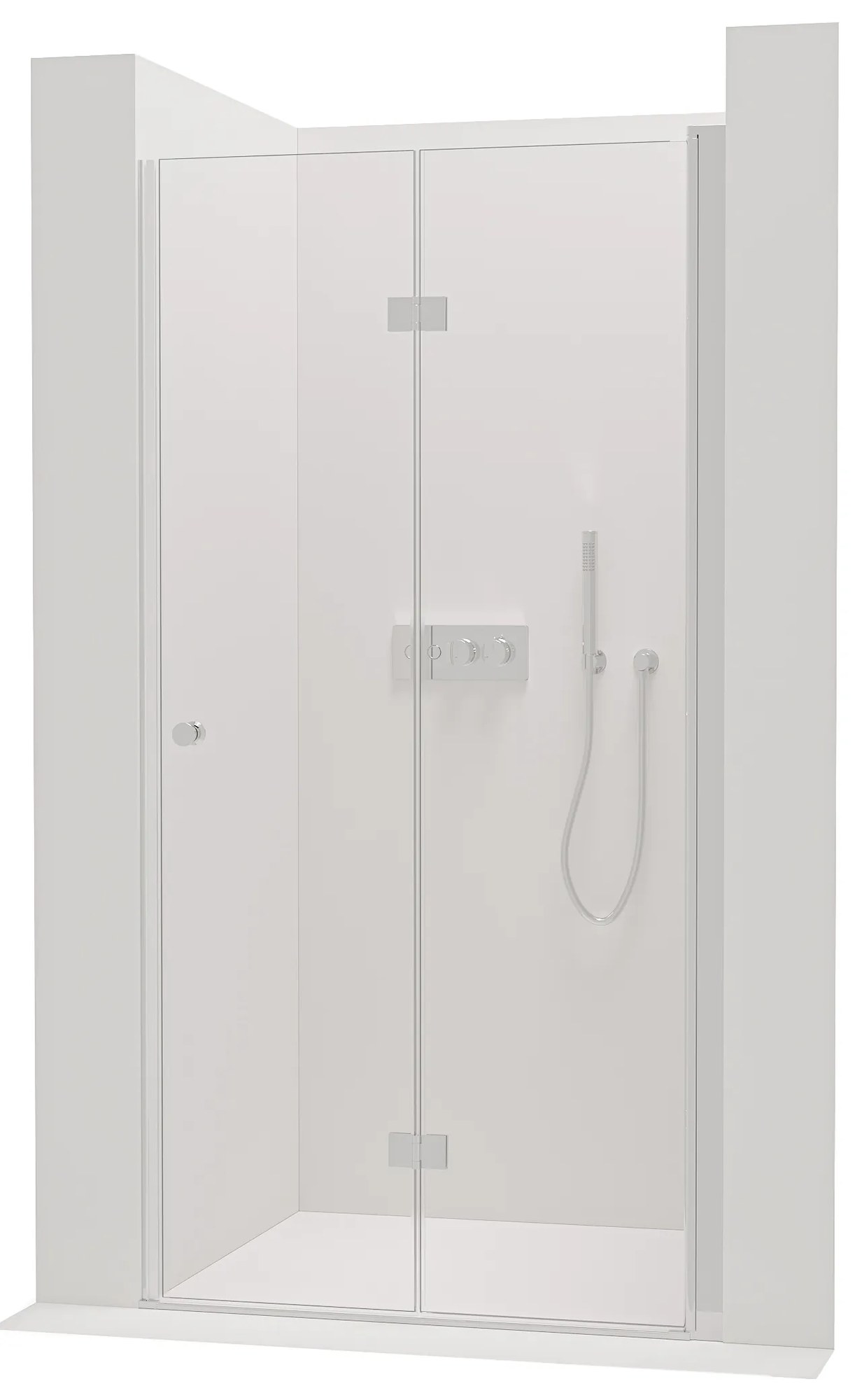 Cerano Volpe, skladacie sprchové dvere 70x190 cm, 6mm číre sklo, chrómový profil, CER-CER-423294