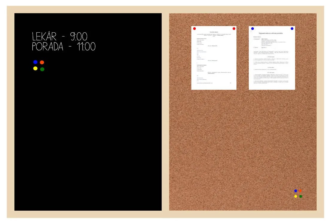 Toptabule.sk Kombinovaná tabuľa čierna v drevenom ráme + 6 farieb rámu 60x40 cm