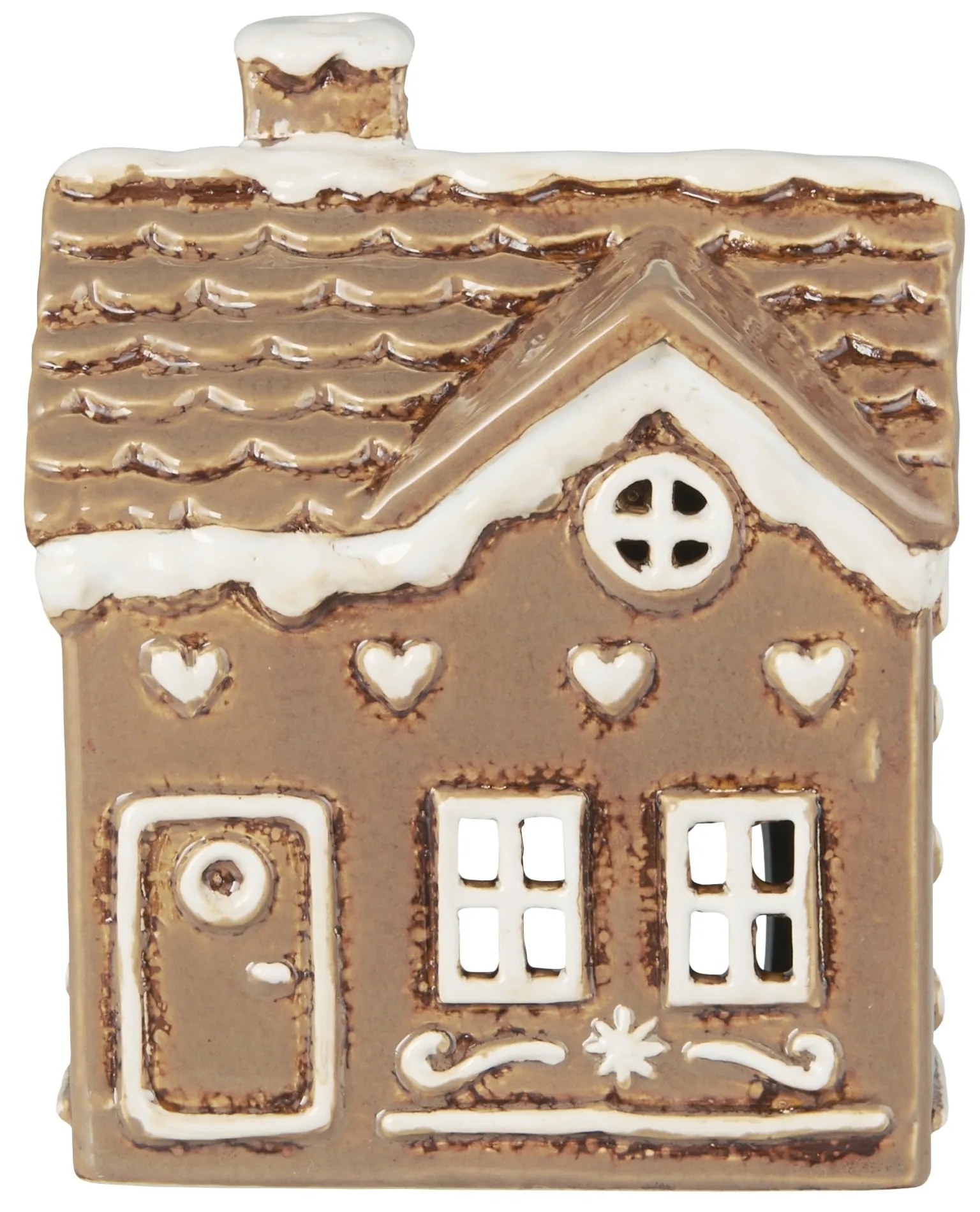 Ib Laursen Keramický svietnik Stillenat Gingerbread Square Door