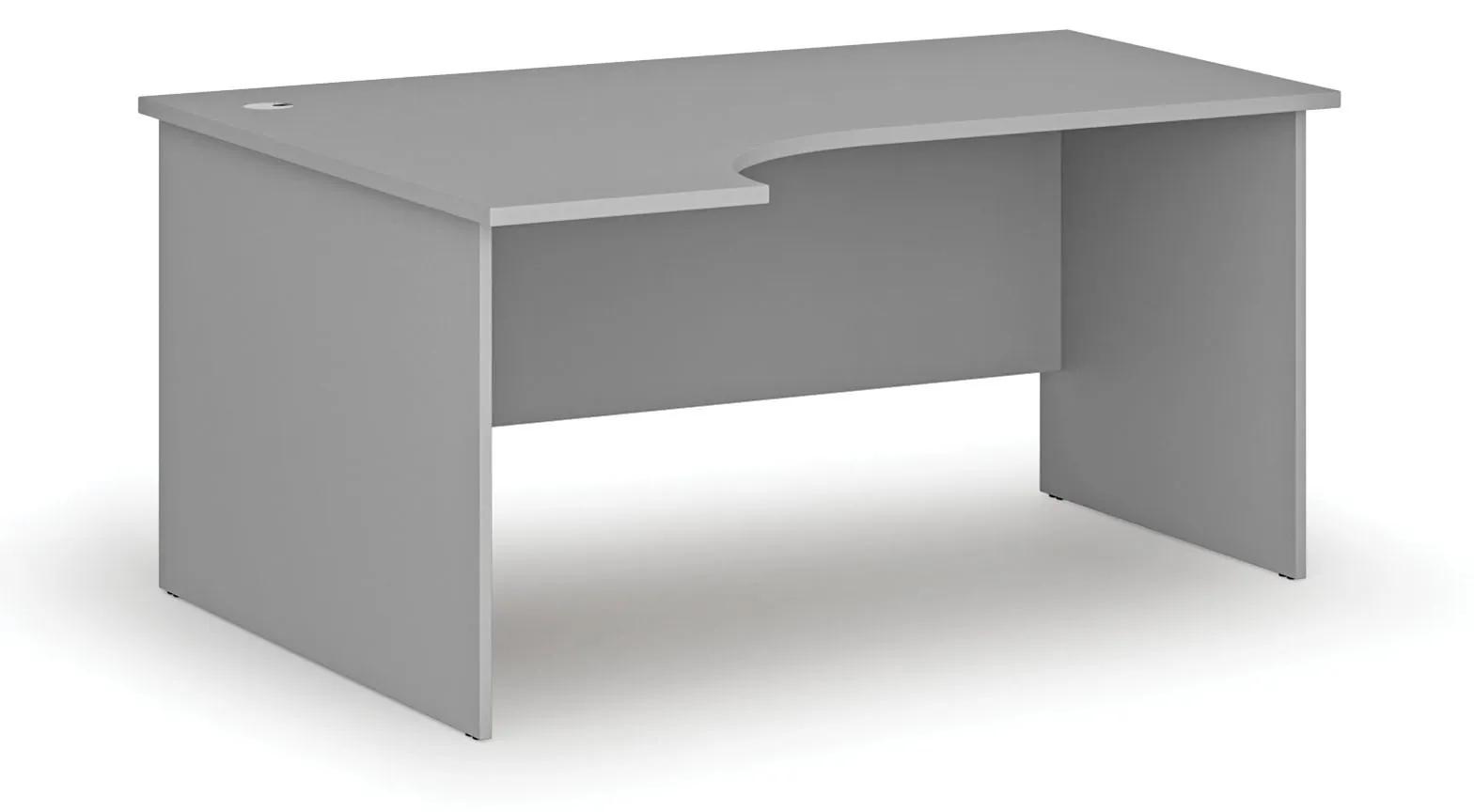 Kancelársky rohový pracovný stôl PRIMO GRAY, 1600 x 1200 mm, ľavý, sivá