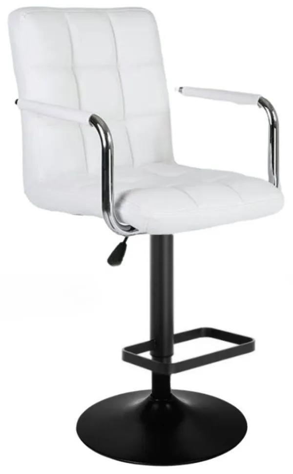 LuxuryForm DESIGN Barová stolička VERONA na čiernom tanieri - biela