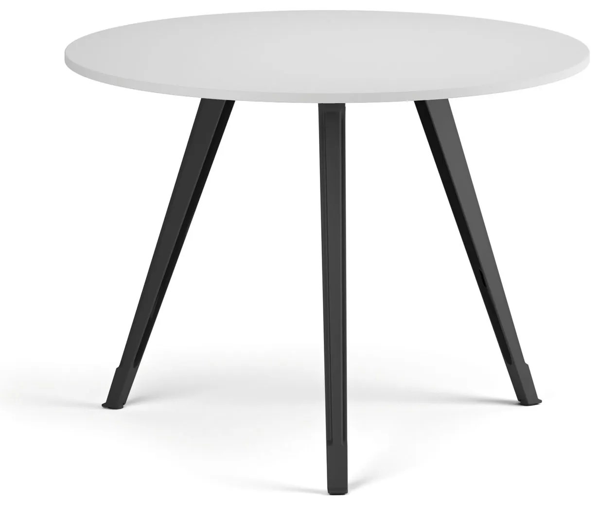 Konferenčný stôl PRIMO ZEN, priemer 100 cm, čierna podnož, biela