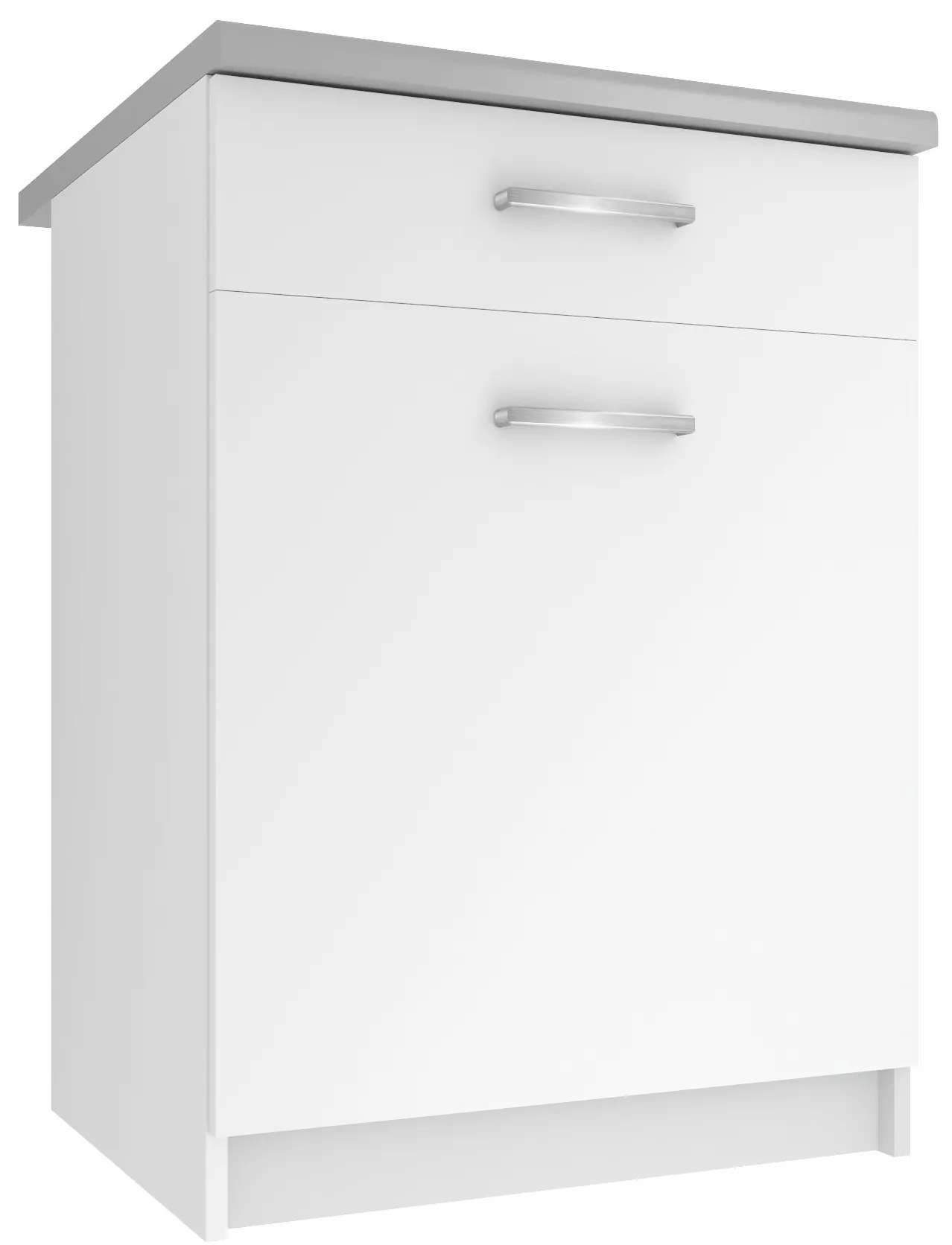 Kuchynská skrinka Belini spodná so zásuvkami 60 cm biely mat s pracovnou doskou TOR SDSZ1-60/0/WT/WT/0/E