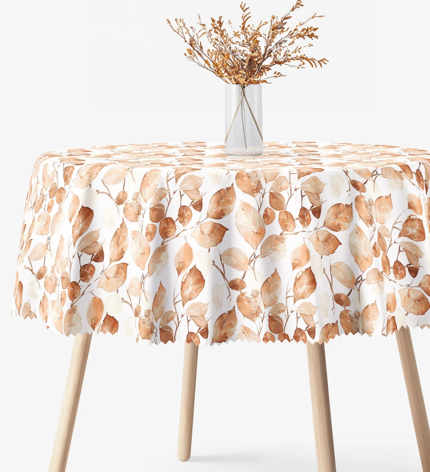 Goldea okrúhly teflónový obrus - odtlačky listov Ø 150 cm