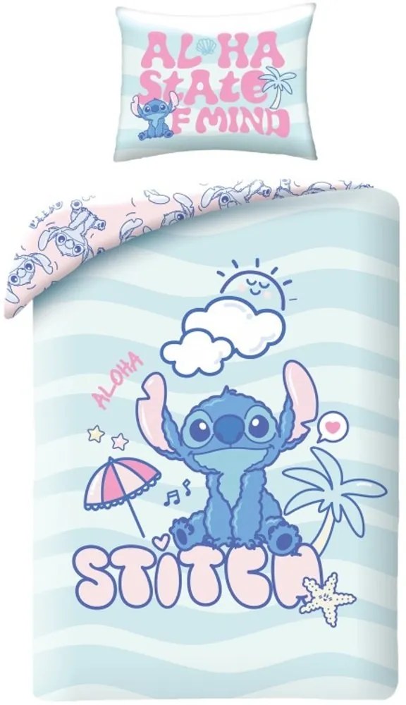 Bavlnené posteľné obliečky Stitch - motív Život v pohode - 100% bavlna - 70x90 cm + 140x200 cm