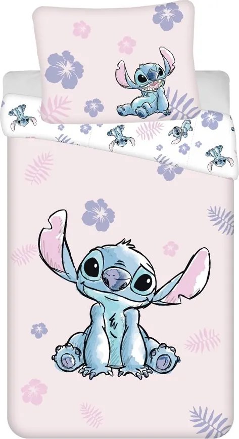 Jerry Fabrics Posteľná bielizeň Lilo a Stitch Pink - Lilo a Stitch - růžová | 140 x 200 cm / 70 x 90 cm