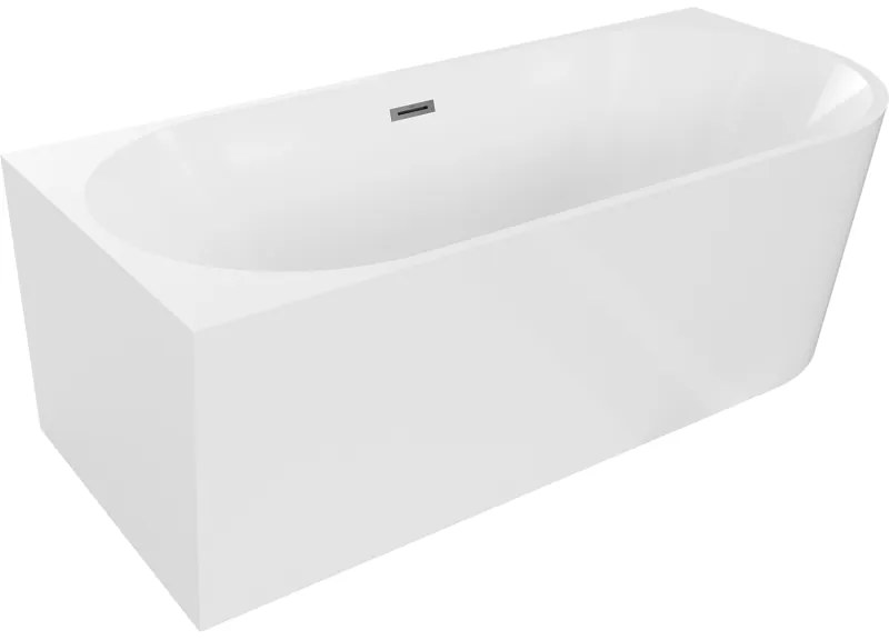 Mexen Mia, voľne stojaca rohová vaňa, lavá, 170 x 80 cm, biela, brúsený grafit prepad, 52691708000L-95