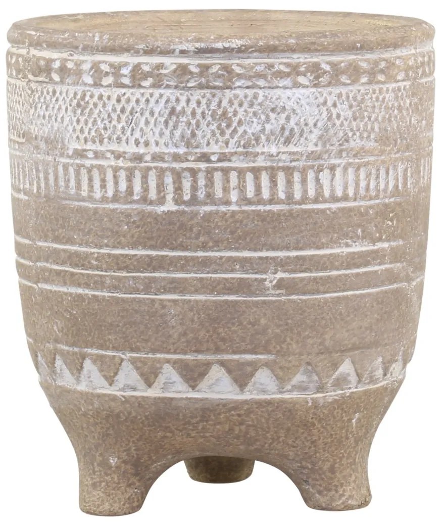 Prírodní cementový kvetináč na nožičkách Évron - Ø14*16cm