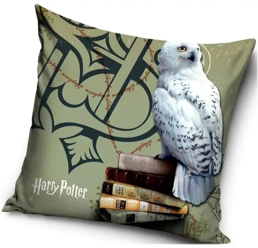 Vankúš Harry Potter - motív Sova Hedvika - 40 x 40 cm