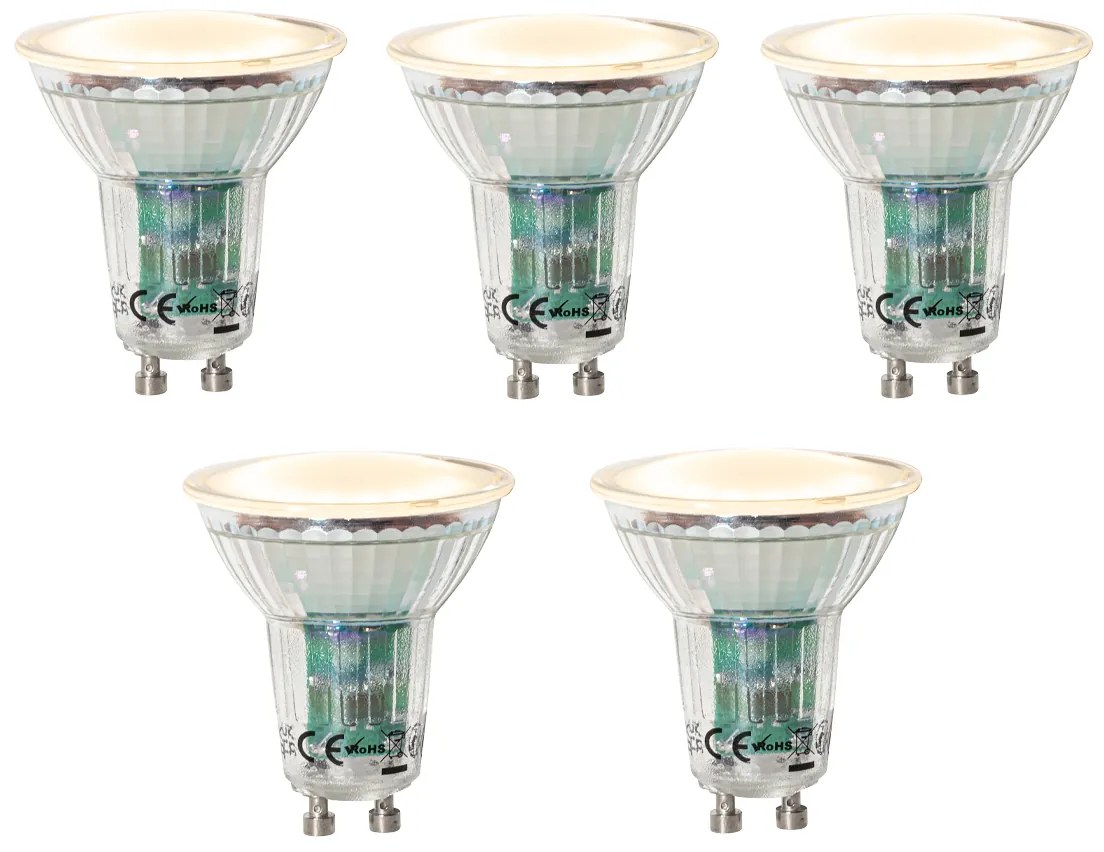 Sada 5 stmievateľných LED žiaroviek GU10 so súmrakovým senzorom 3W 200 lm 2200K