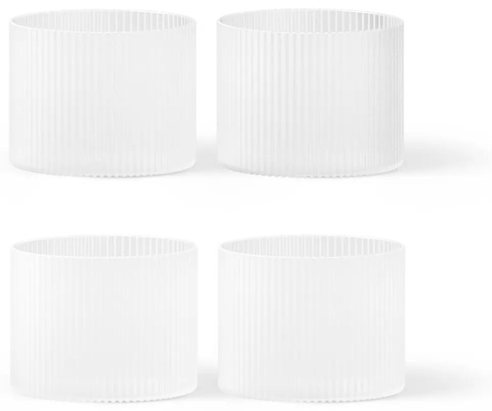 Ferm Living Poháre Ripple Frosted Low 200 ml – set 4 ks