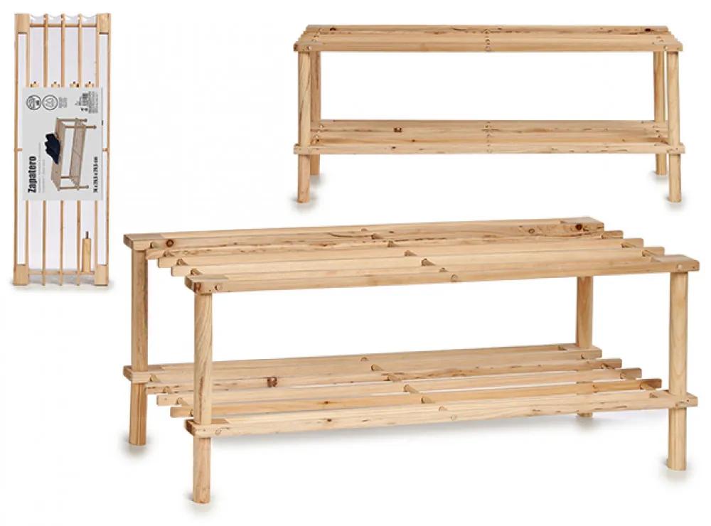 Dvojúrovňový drevený botník 7671, 74 cm