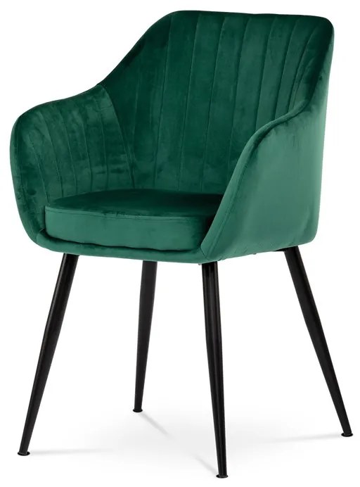 BONTEC Jedálenská stolička, čierna, zamatová látka, PIKA BK4 Farba: Zelená